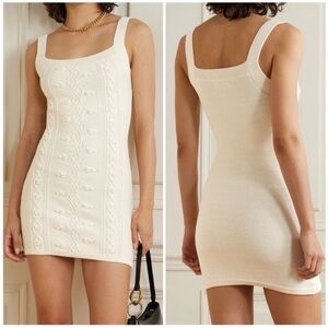 Reformation Cento Cable Knit Cotton Sweater Mini Dress NWT